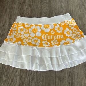 Corona Mini Skirt Hawaiian Flower Tennis -Yellow White Licensed size small